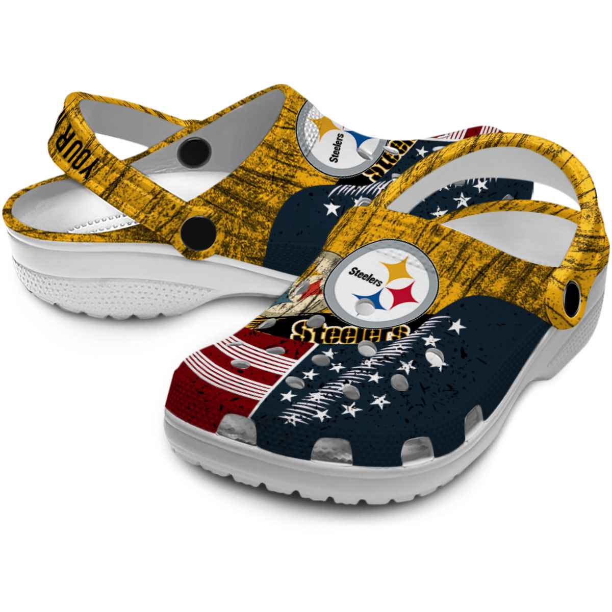 Merchidea Pittsburgh Steelers NFL Sport Crocs Crocband Clogs Shoes Comfortable For Men Women and Kids