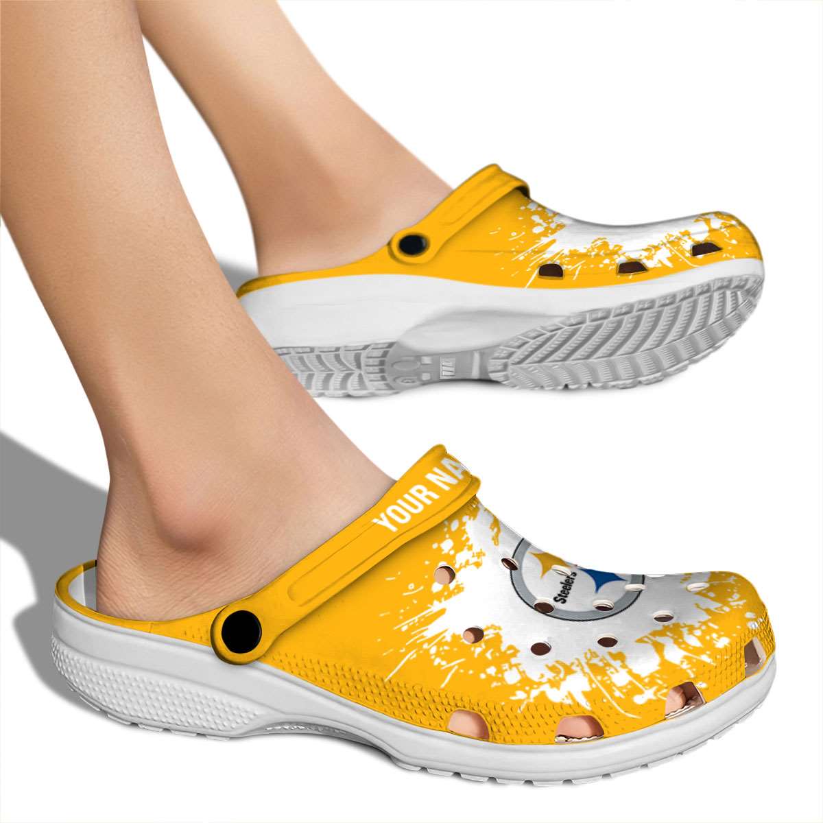 Merchidea Pittsburgh Steelers NFL Sport Crocs Crocband Clogs Shoes Comfortable For Men Women and Kids