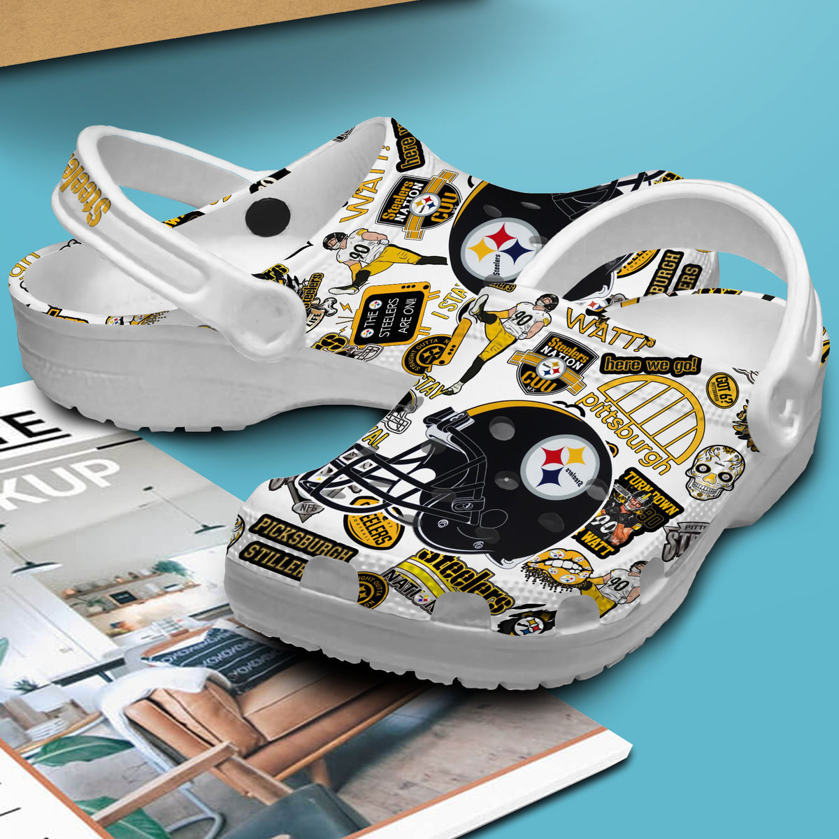 Merchidea Pittsburgh Steelers NFL Sport Crocs Crocband Clogs Shoes Comfortable For Men Women and Kids