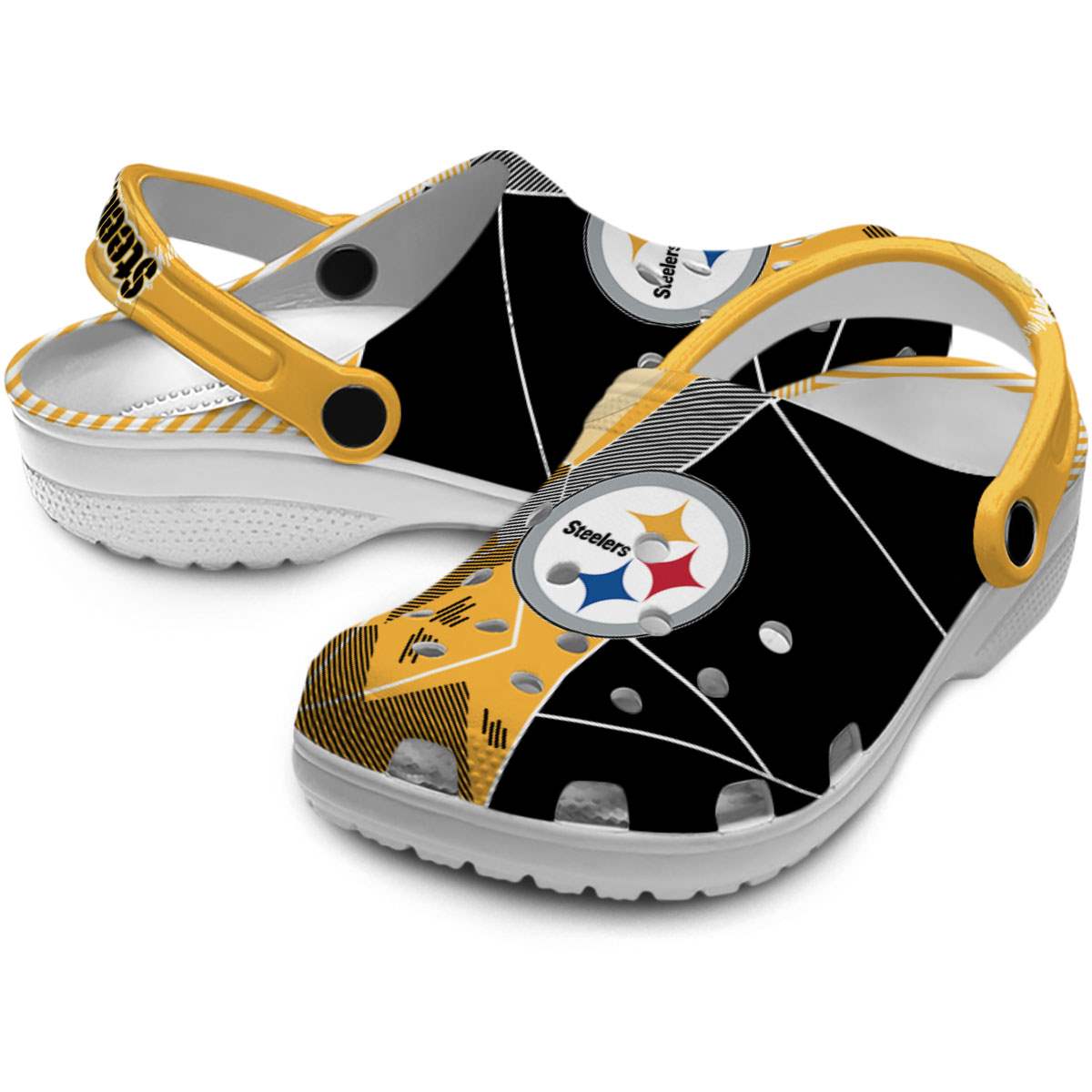 Merchidea Pittsburgh Steelers NFL Sport Crocs Crocband Clogs Shoes Comfortable For Men Women and Kids