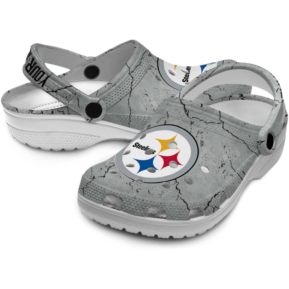 Merchidea Pittsburgh Steelers NFL Sport Crocs Crocband Clogs Shoes Comfortable For Men Women and Kids
