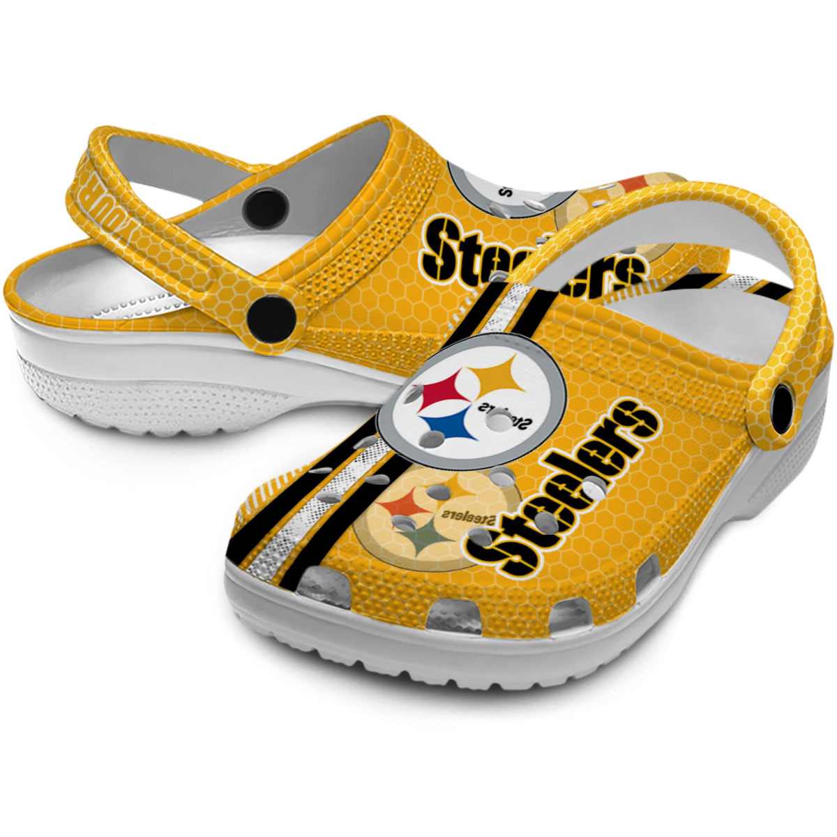 Merchidea Pittsburgh Steelers NFL Sport Crocs Crocband Clogs Shoes Comfortable For Men Women and Kids