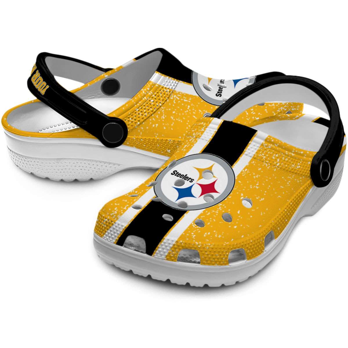 Merchidea Pittsburgh Steelers NFL Sport Crocs Crocband Clogs Shoes Comfortable For Men Women and Kids