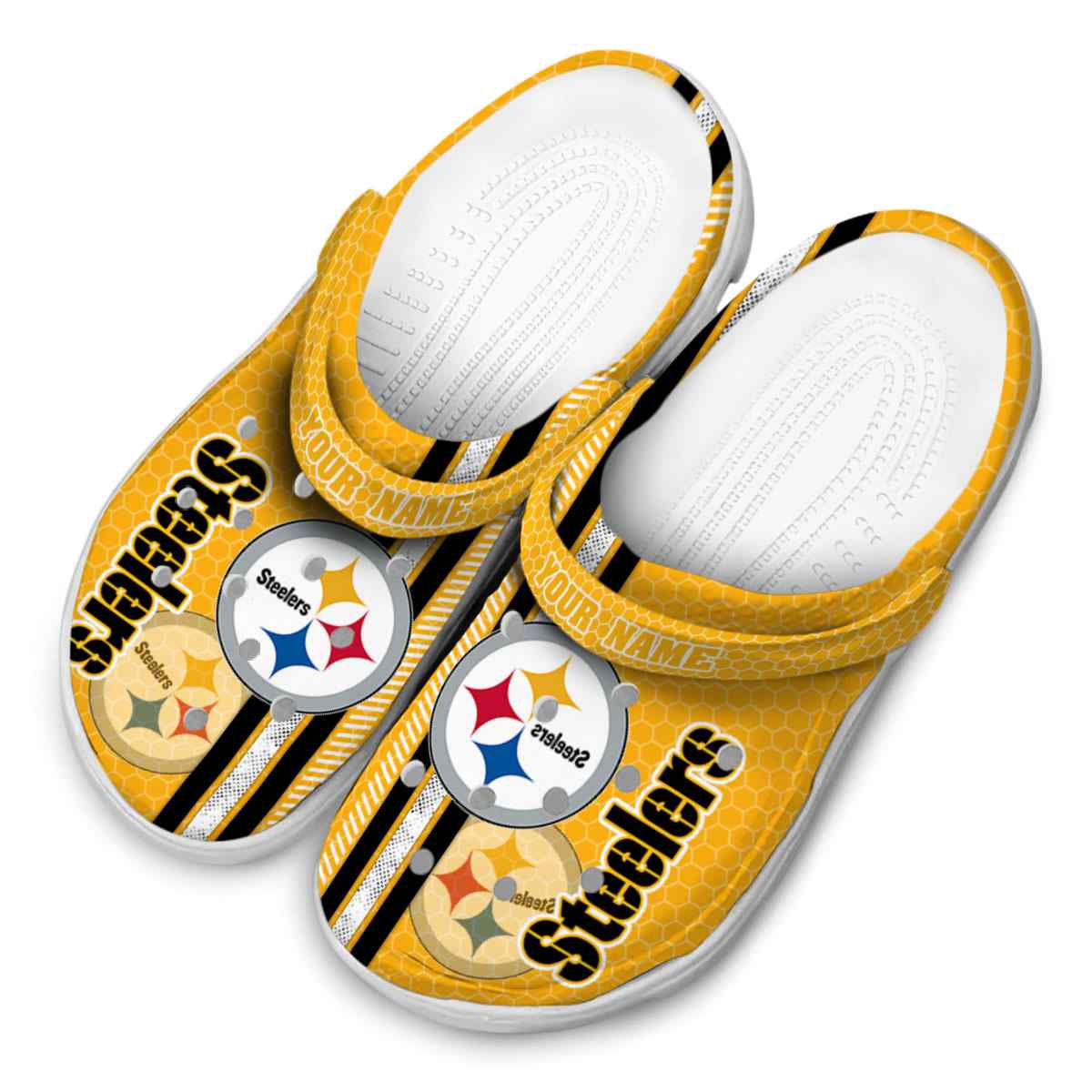 Merchidea Pittsburgh Steelers NFL Sport Crocs Crocband Clogs Shoes Comfortable For Men Women and Kids