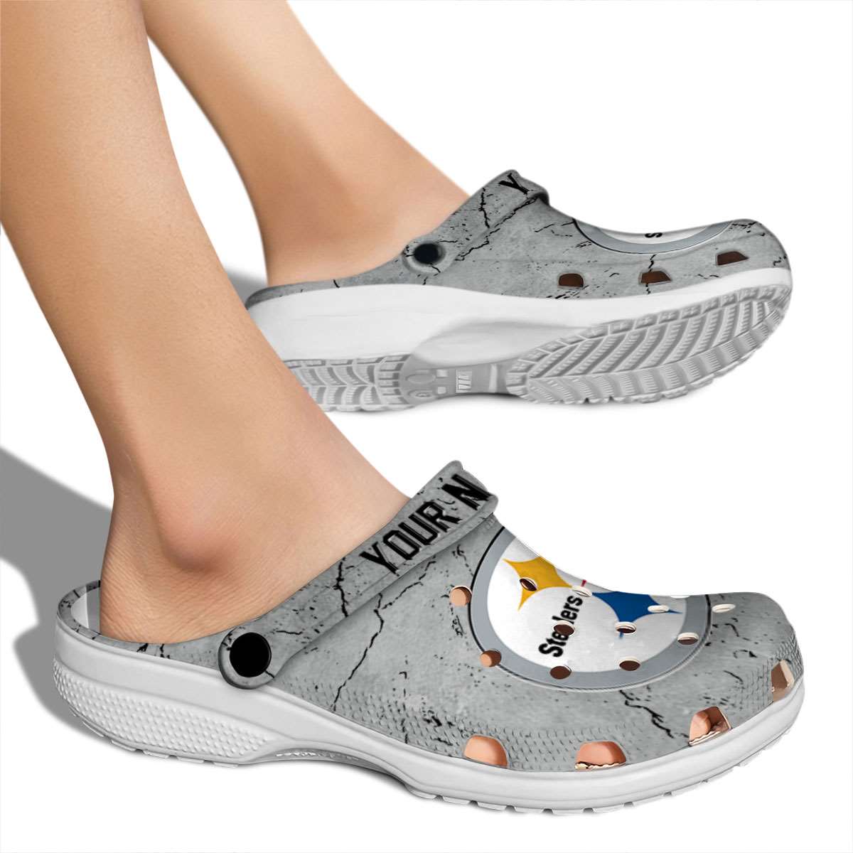 Merchidea Pittsburgh Steelers NFL Sport Crocs Crocband Clogs Shoes Comfortable For Men Women and Kids