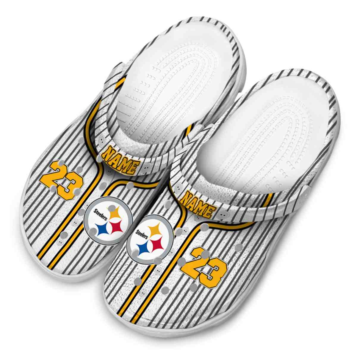 Merchidea Pittsburgh Steelers NFL Sport Crocs Crocband Clogs Shoes Comfortable For Men Women and Kids