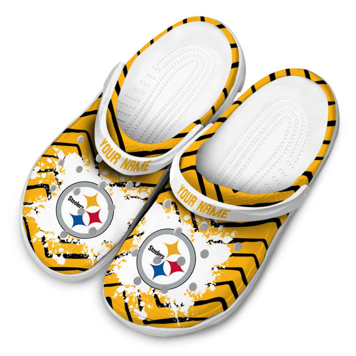 Merchidea Pittsburgh Steelers NFL Sport Crocs Crocband Clogs Shoes Comfortable For Men Women and Kids