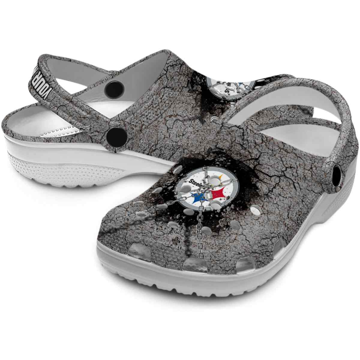 Merchidea Pittsburgh Steelers NFL Sport Crocs Crocband Clogs Shoes Comfortable For Men Women and Kids
