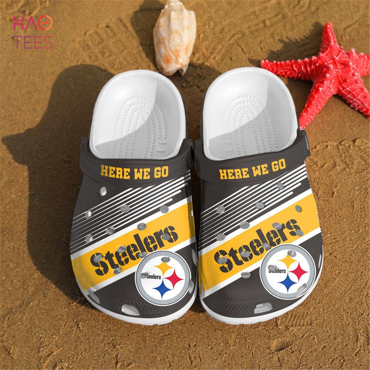 Merchidea Pittsburgh Steelers NFL Sport Crocs Crocband Clogs Shoes Comfortable For Men Women and Kids