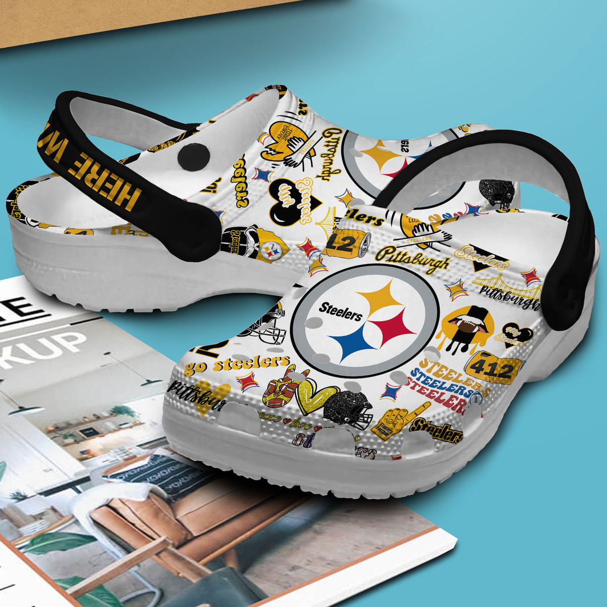 Merchidea Pittsburgh Steelers NFL Sport Crocs Crocband Clogs Shoes Comfortable For Men Women and Kids
