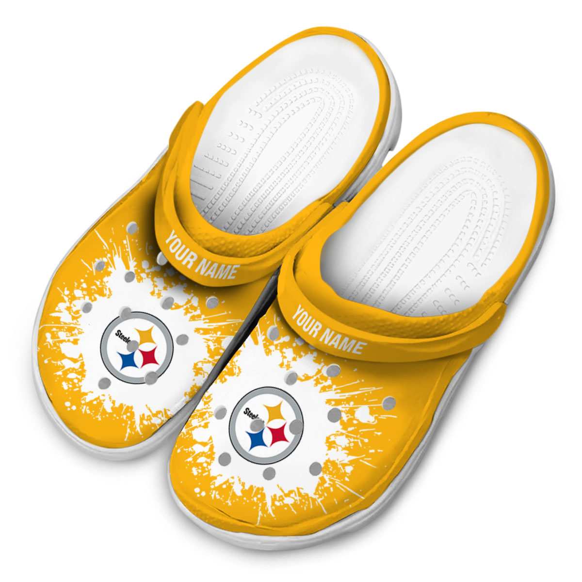 Merchidea Pittsburgh Steelers NFL Sport Crocs Crocband Clogs Shoes Comfortable For Men Women and Kids
