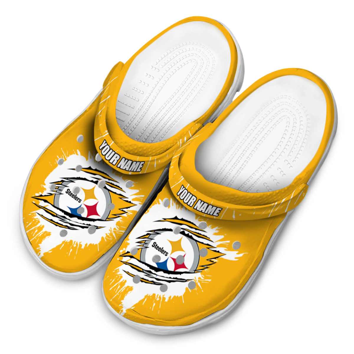 Merchidea Pittsburgh Steelers NFL Sport Crocs Crocband Clogs Shoes Comfortable For Men Women and Kids