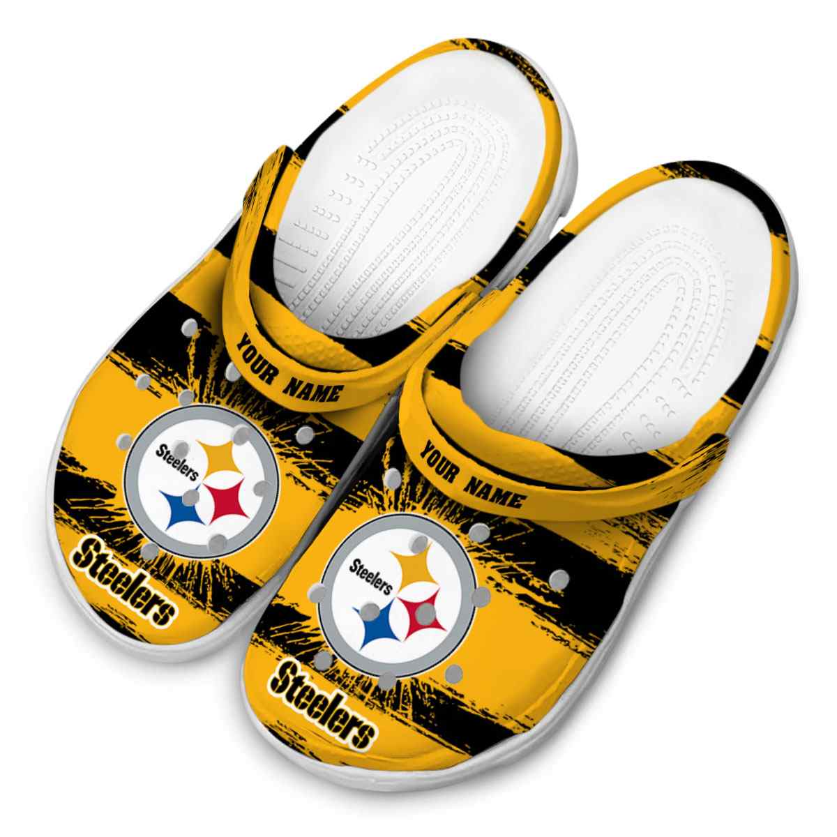 Merchidea Pittsburgh Steelers NFL Sport Crocs Crocband Clogs Shoes Comfortable For Men Women and Kids