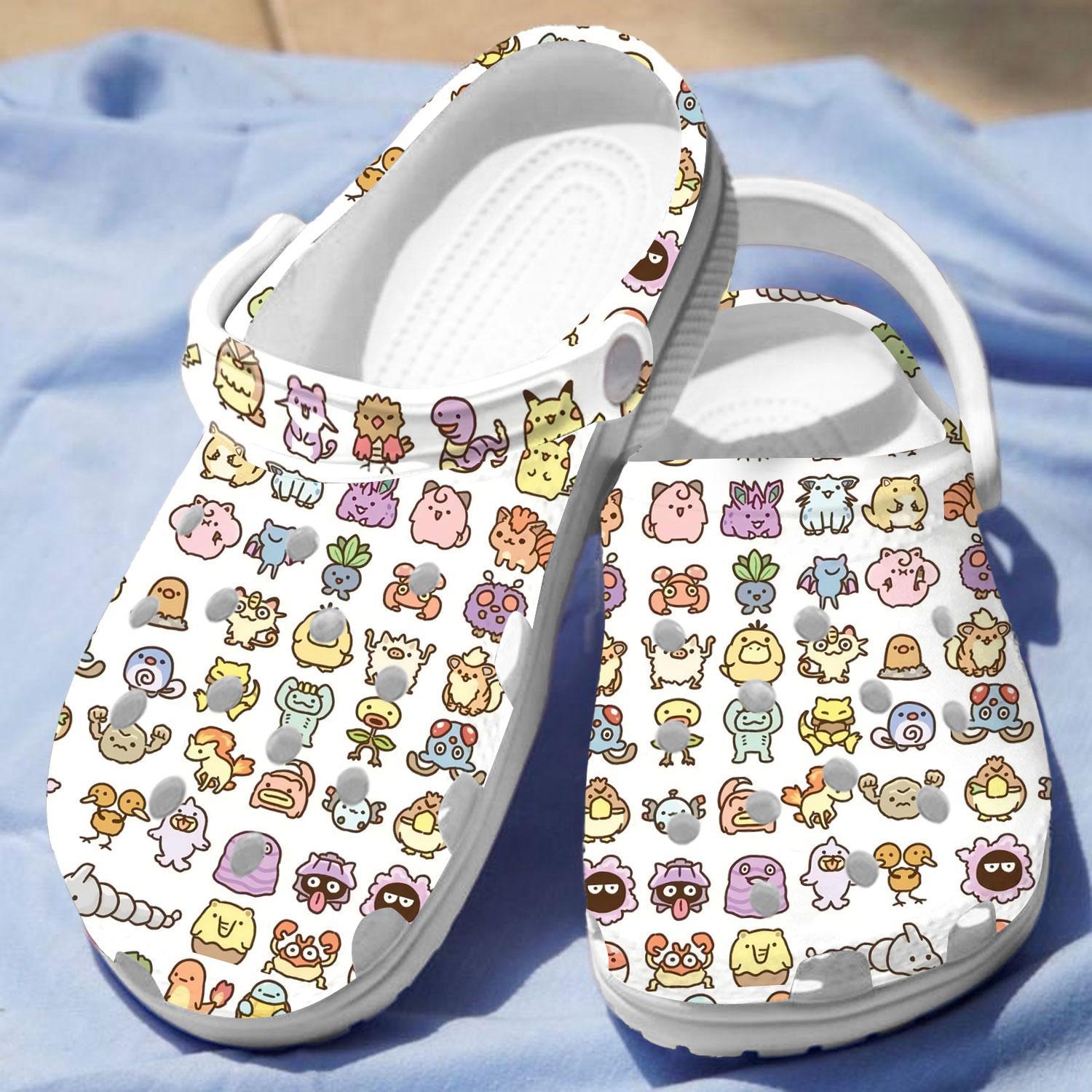 Merchidea Pokemon Anime Crocs Crocband Clogs Shoes Comfortable For Men Women and Kids