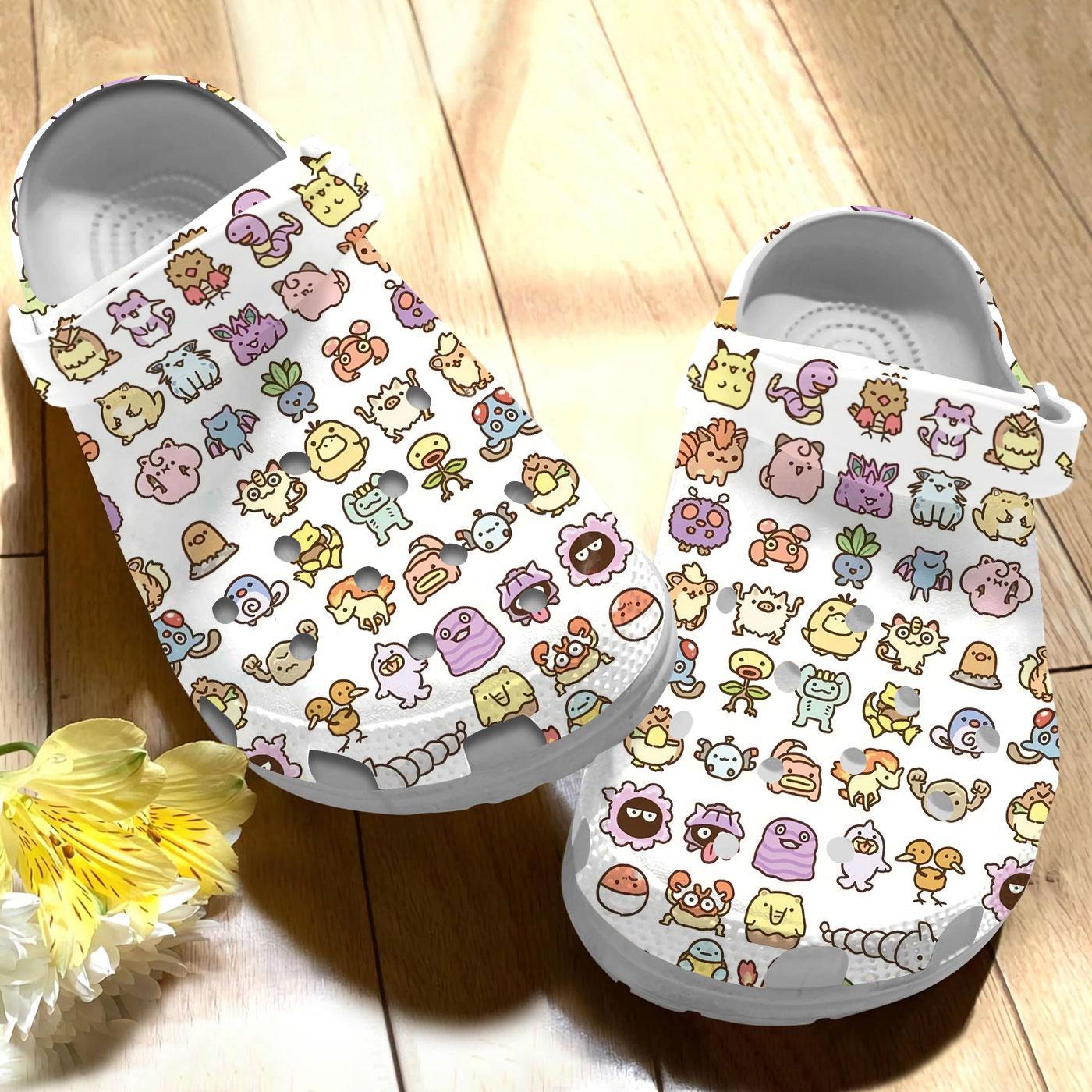 Merchidea Pokemon Anime Crocs Crocband Clogs Shoes Comfortable For Men Women and Kids