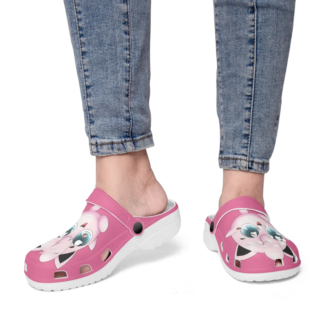 Merchidea Pokemon Jigglypuff Cartoon Crocs Crocband Shoes Clogs Custom Name For Men Women and Kids