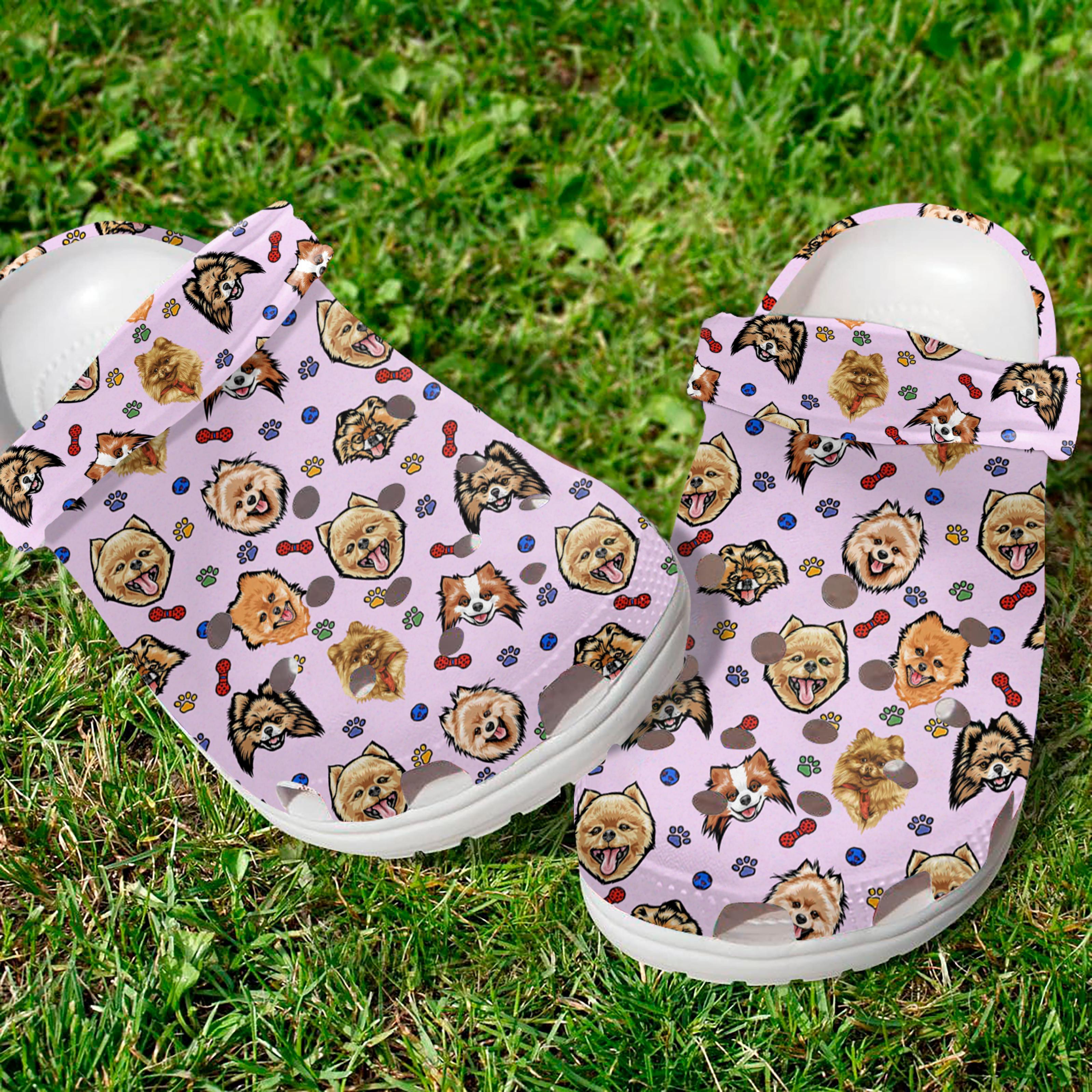 Merchidea Pomeranian Dog Crocs Crocband Clogs Shoes Comfortable For Men Women and Kids