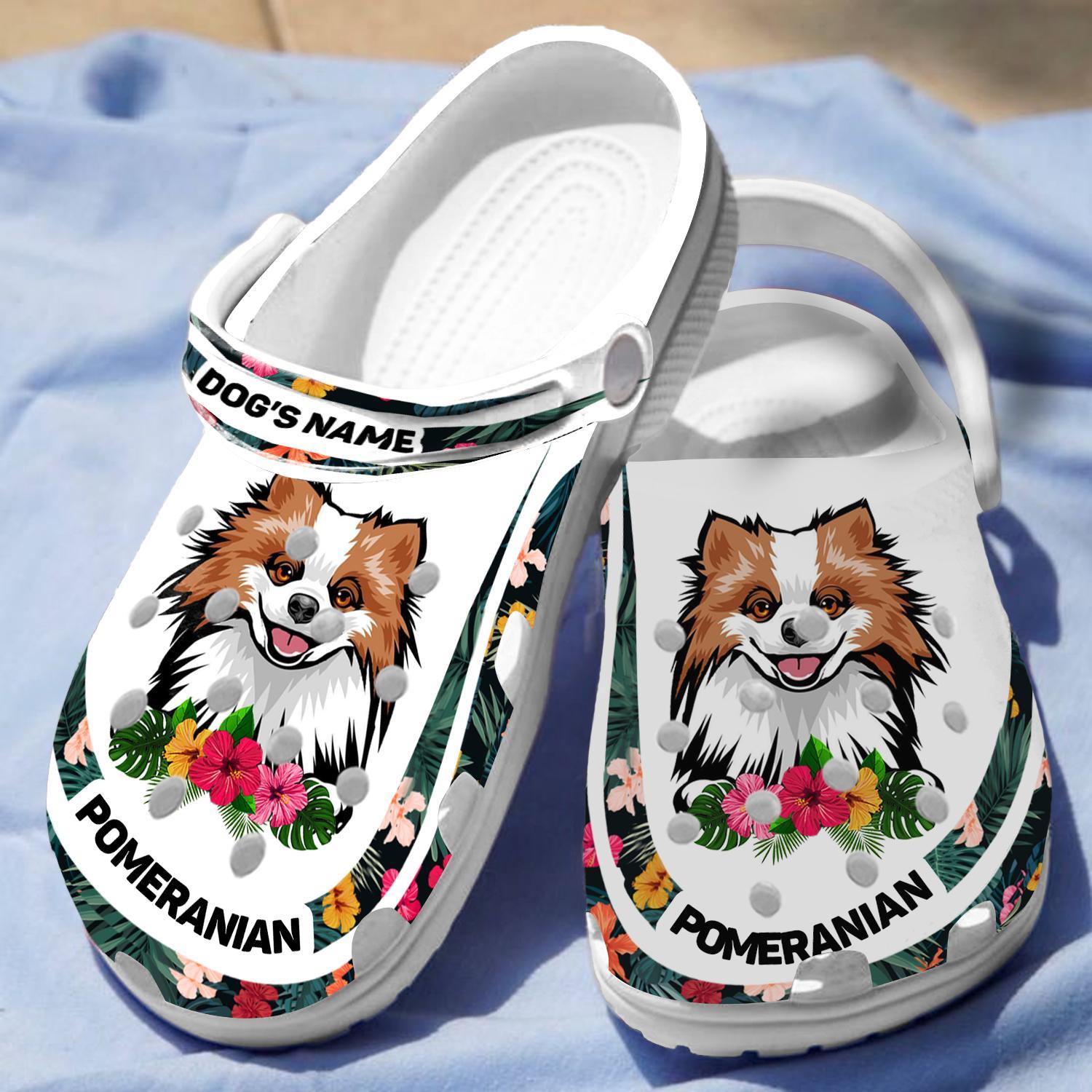 Merchidea Pomeranian Dog Crocs Crocband Clogs Shoes Comfortable For Men Women and Kids