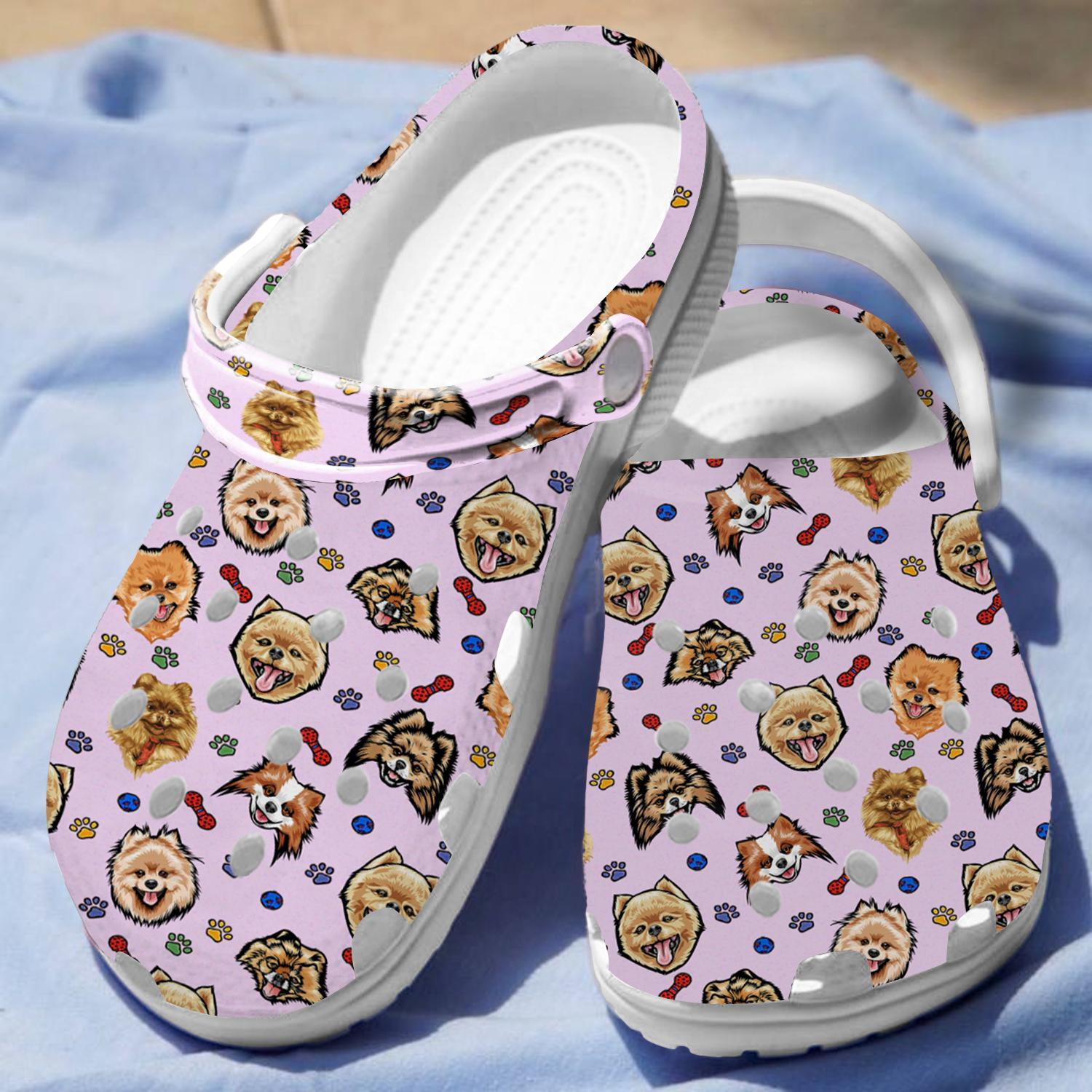 Merchidea Pomeranian Dog Crocs Crocband Clogs Shoes Comfortable For Men Women and Kids