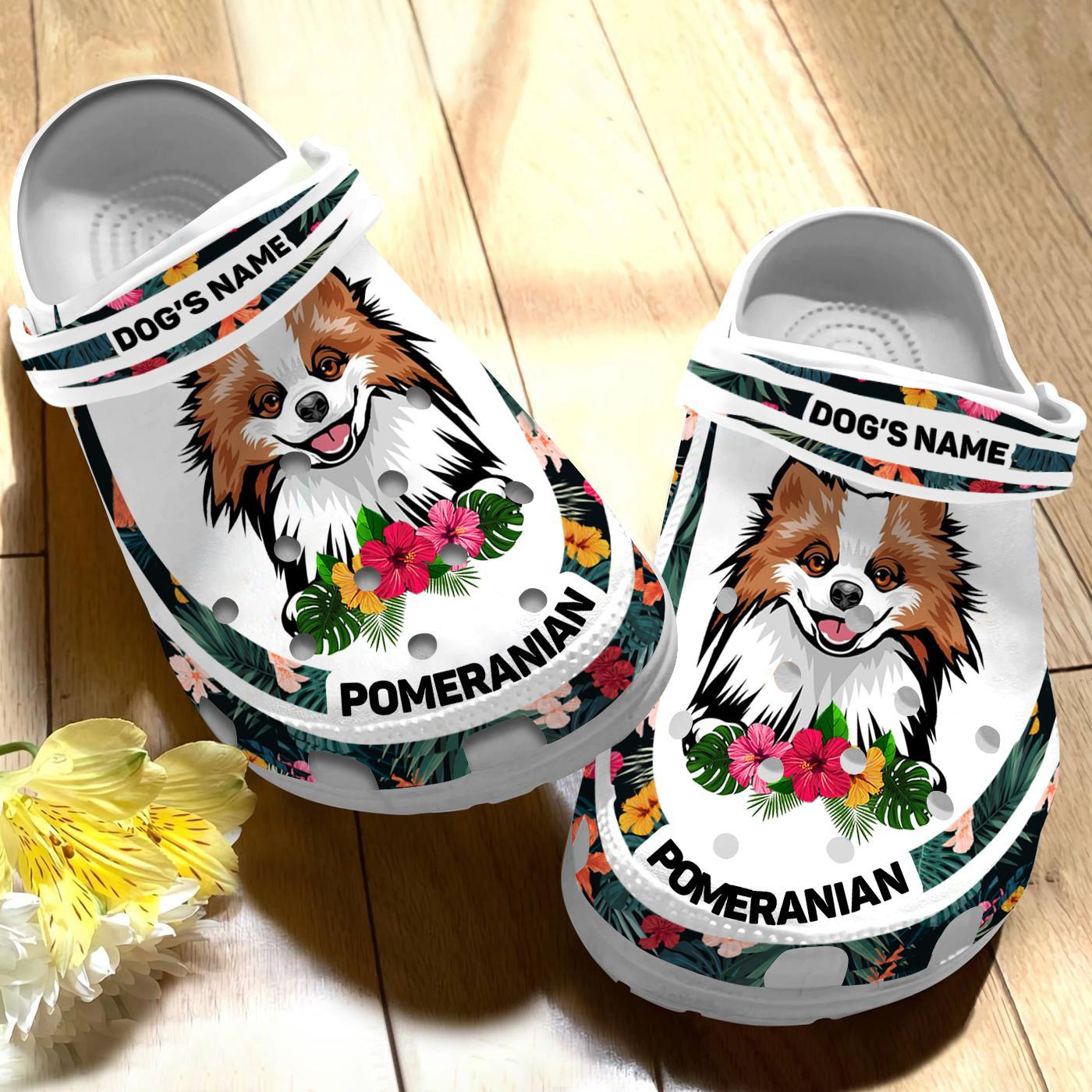 Merchidea Pomeranian Dog Crocs Crocband Clogs Shoes Comfortable For Men Women and Kids