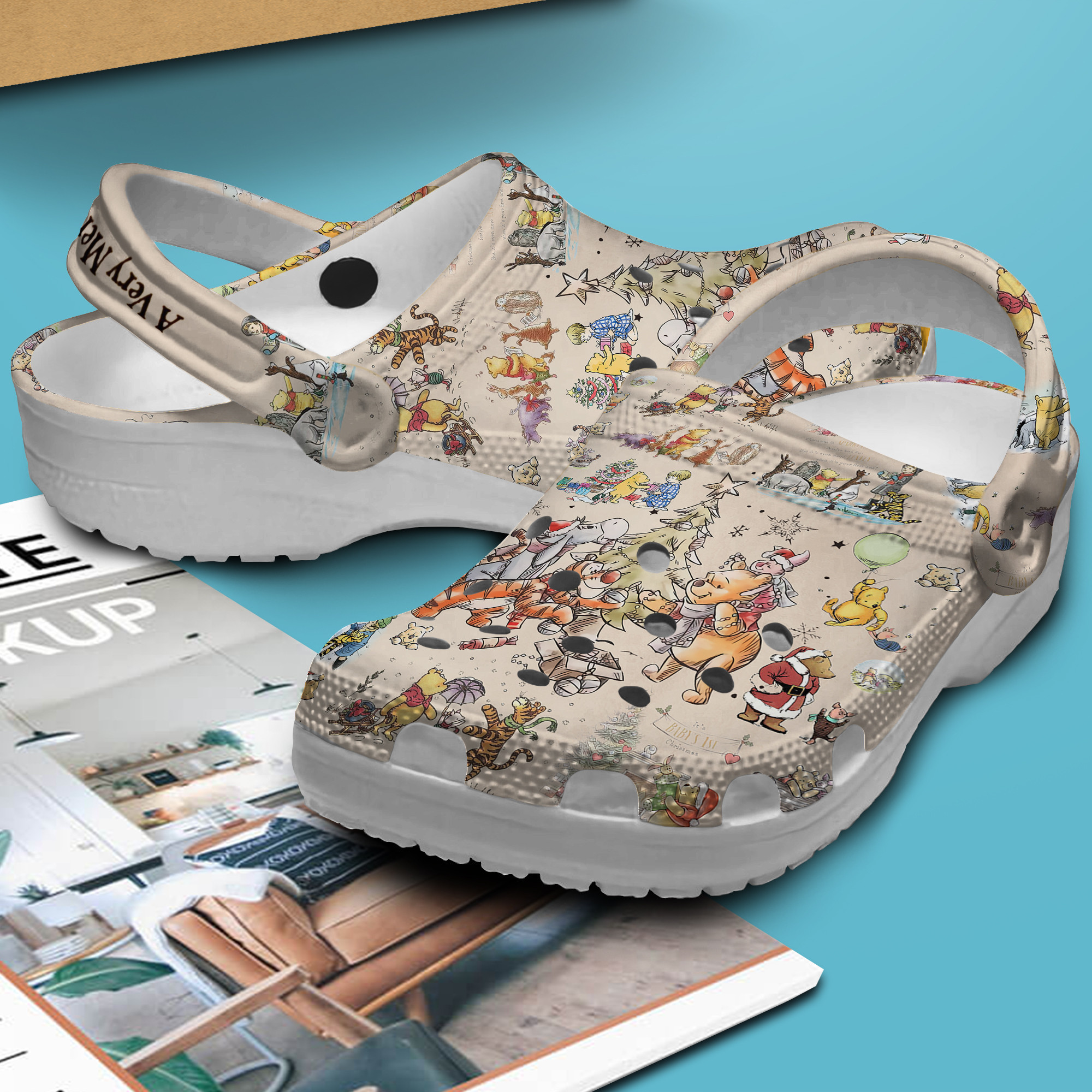 Merchidea Pooh And Friends Cartoon Crocs Crocband Clogs Shoes Comfortable For Men Women and Kids