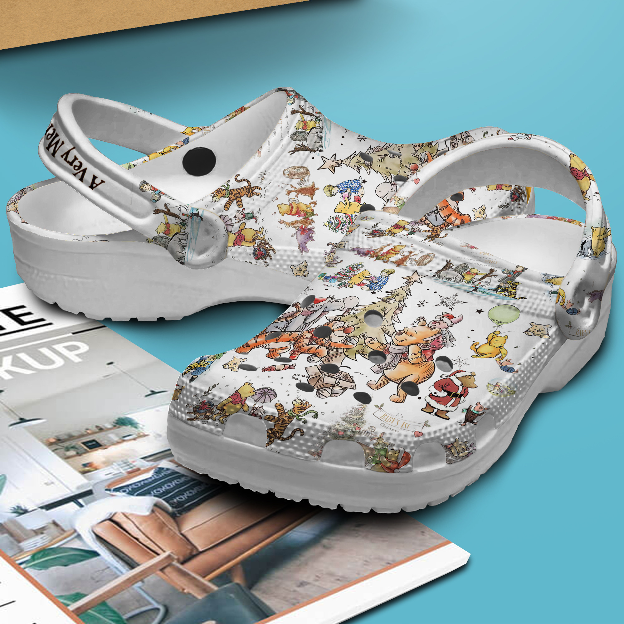 Merchidea Pooh And Friends Cartoon Crocs Crocband Clogs Shoes Comfortable For Men Women and Kids