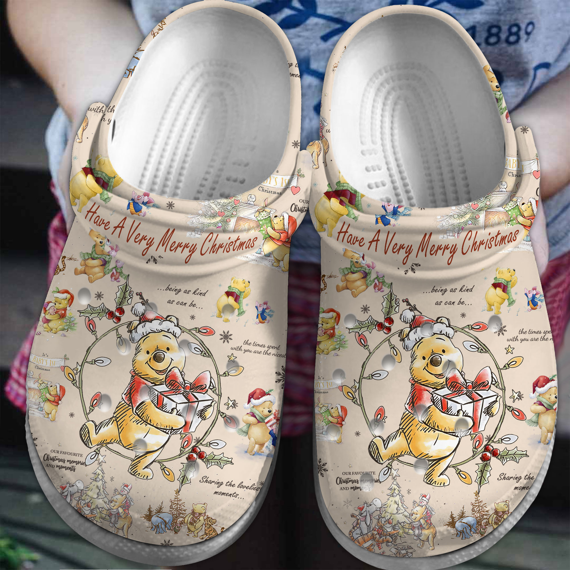 Merchidea Pooh And Friends Cartoon Crocs Crocband Clogs Shoes Comfortable For Men Women and Kids