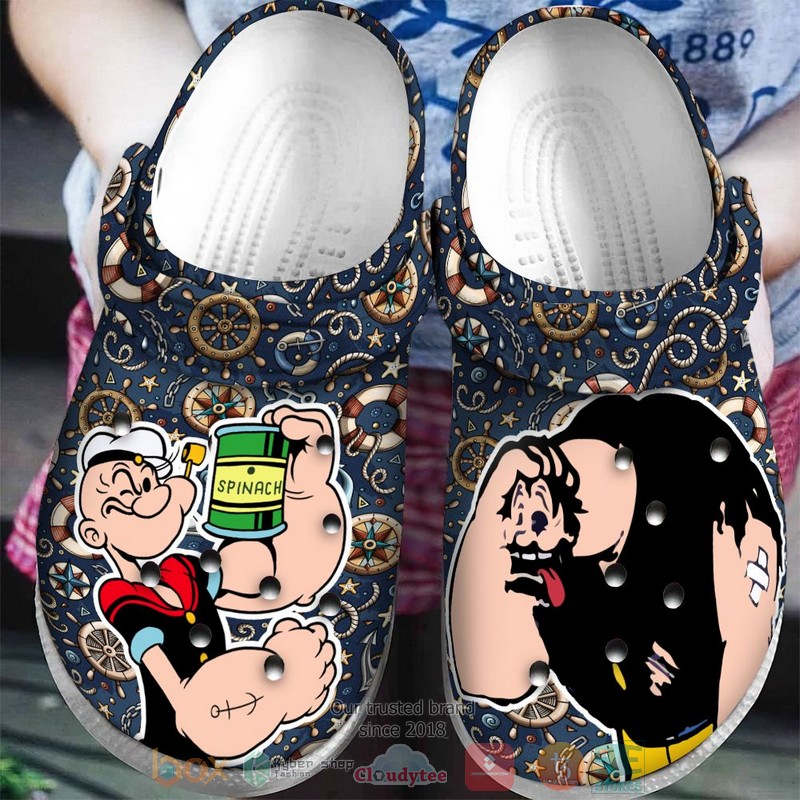 Merchidea Popeye the Sailor TV Series Crocs Crocband Clogs Shoes Comfortable For Men Women and Kids