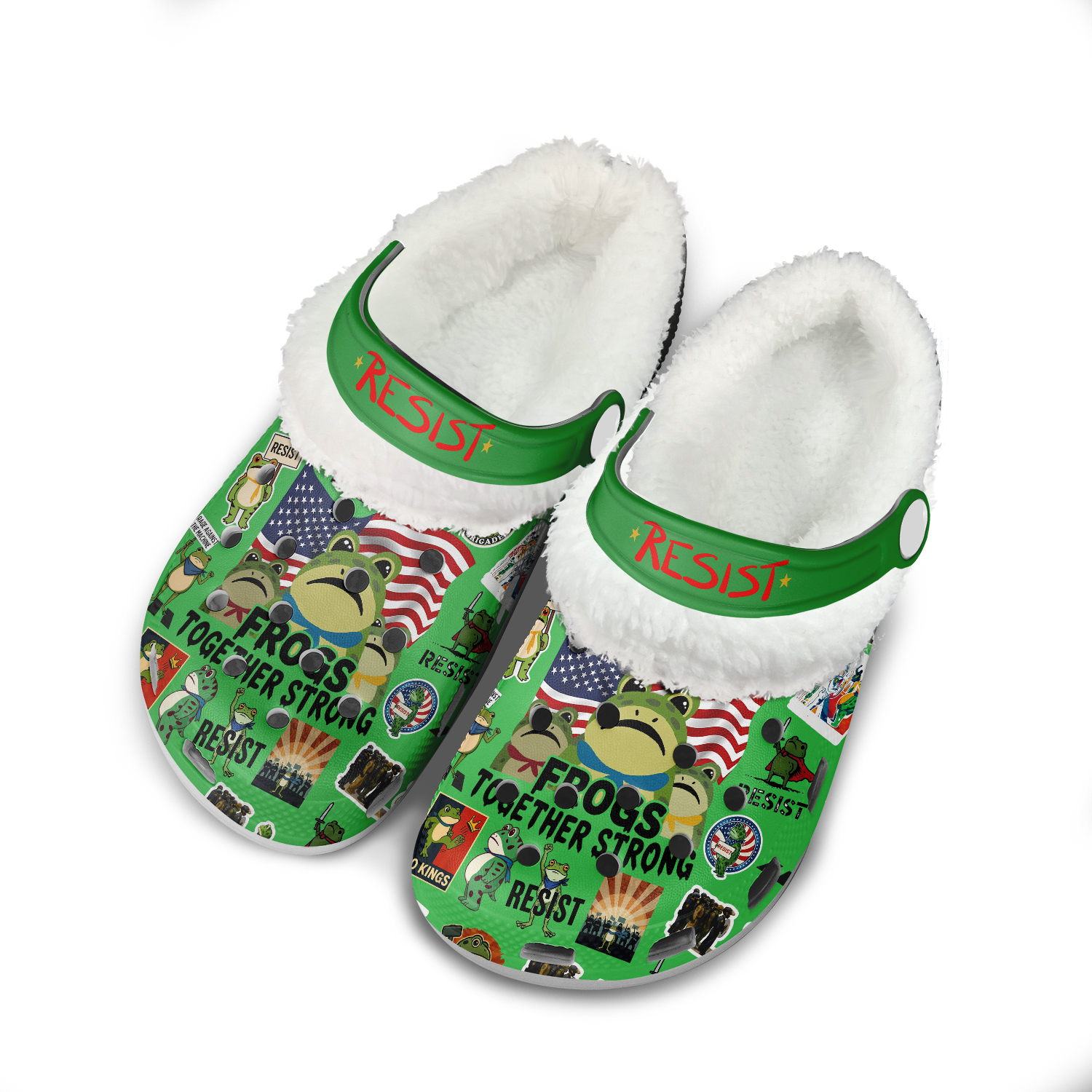 Merchidea Portland Frog Resist Crocs Crocband Fleece Lined Clogs Shoes Comfortable For Men Women and Kids In Winter