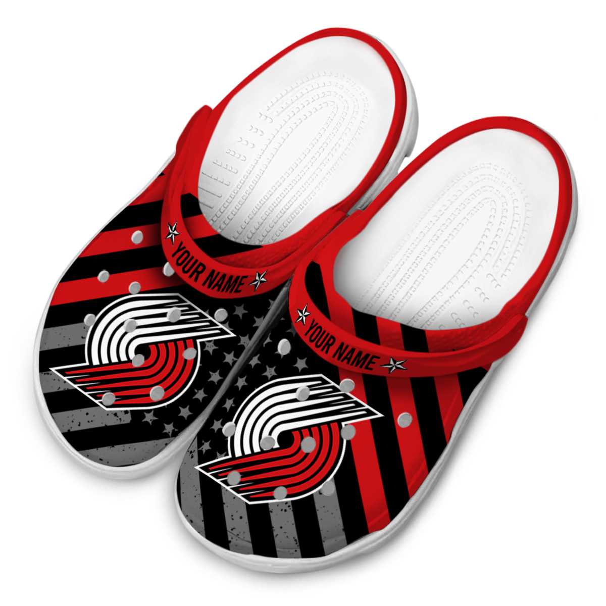 Merchidea Portland Trail Blazers NBA Sport Crocs Crocband Clogs Shoes Comfortable For Men Women and Kids
