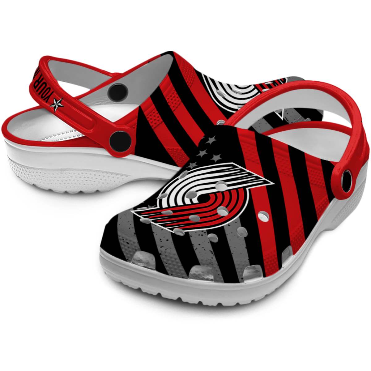 Merchidea Portland Trail Blazers NBA Sport Crocs Crocband Clogs Shoes Comfortable For Men Women and Kids