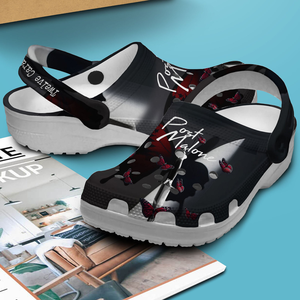 Merchidea Post Malone Music Crocs Crocband Clogs Shoes Comfortable For Men Women and Kids