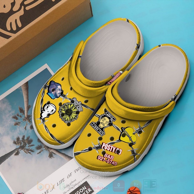 Merchidea Post Malone Music Crocs Crocband Clogs Shoes Comfortable For Men Women and Kids
