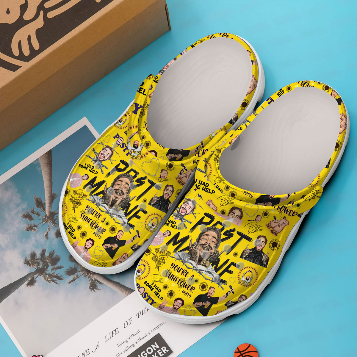 Merchidea Post Malone Music Crocs Crocband Clogs Shoes Comfortable For Men Women and Kids
