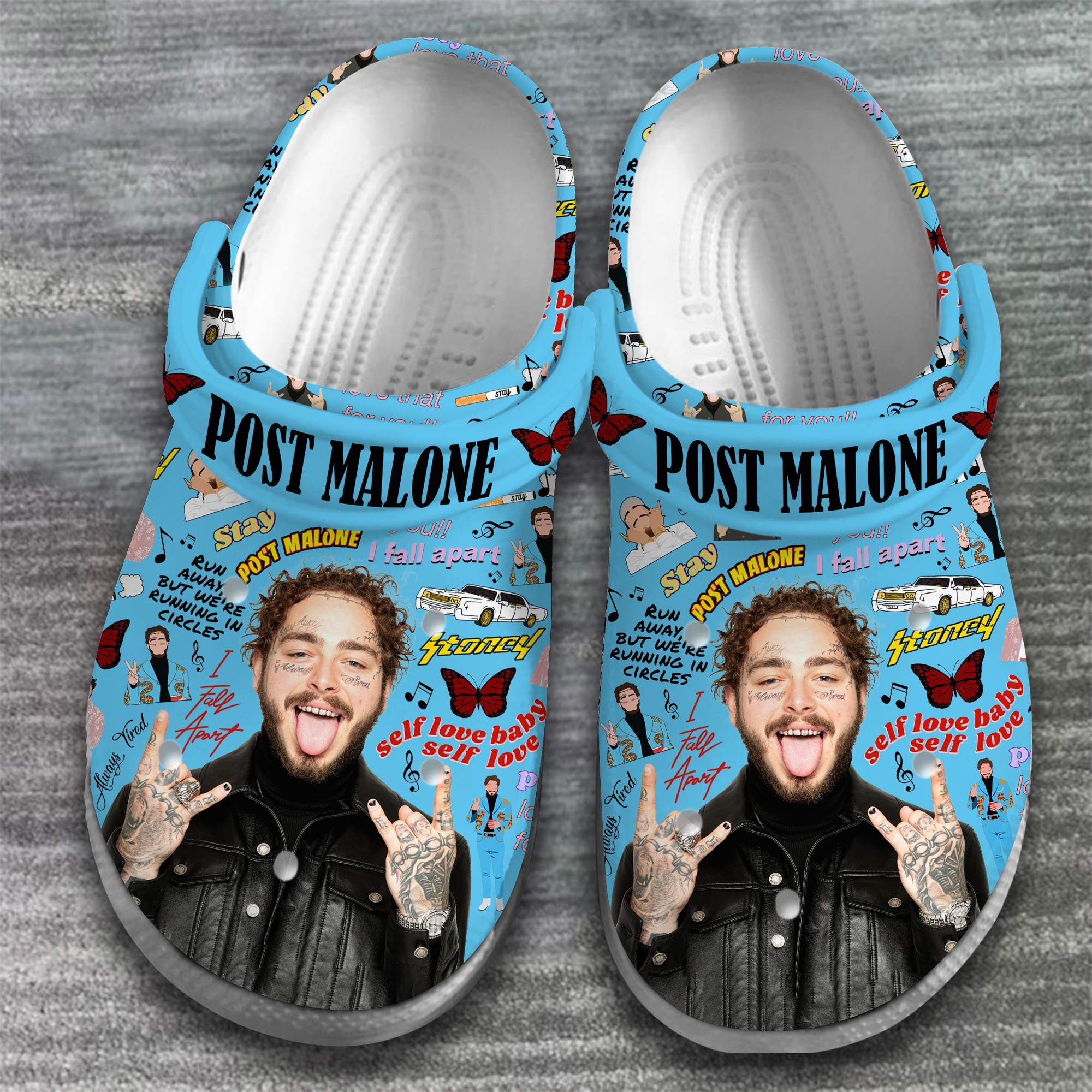 Merchidea Post Malone Rapper Music Crocs Crocband Clogs Shoes Comfortable For Men Women and Kids