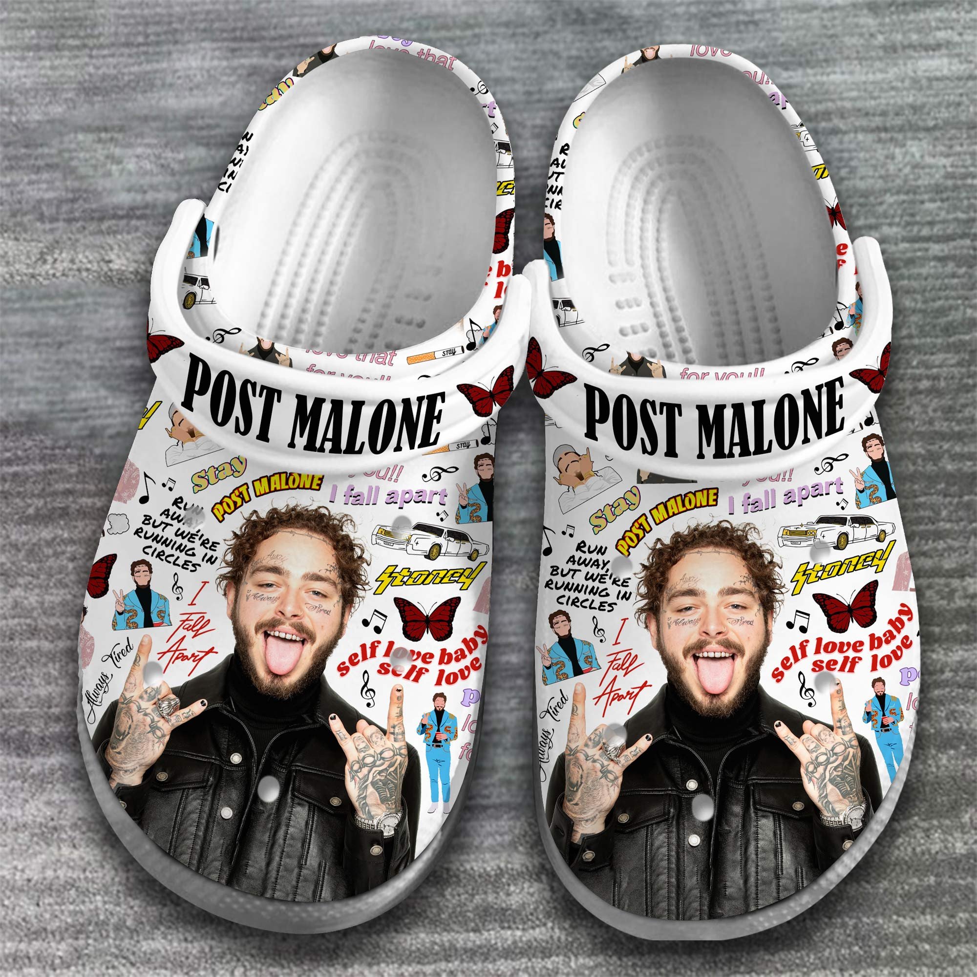 Merchidea Post Malone Rapper Music Crocs Crocband Clogs Shoes Comfortable For Men Women and Kids