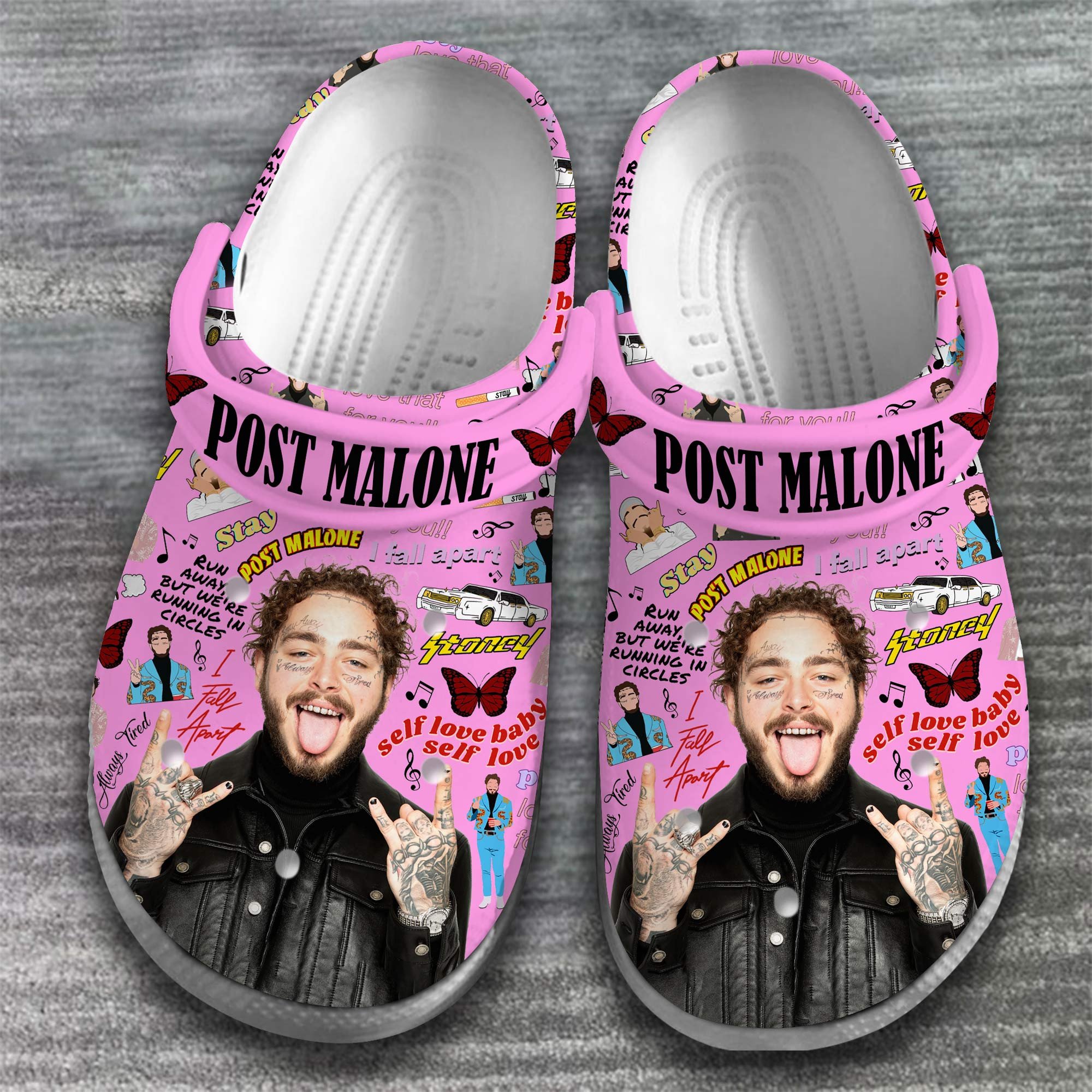 Merchidea Post Malone Rapper Music Crocs Crocband Clogs Shoes Comfortable For Men Women and Kids