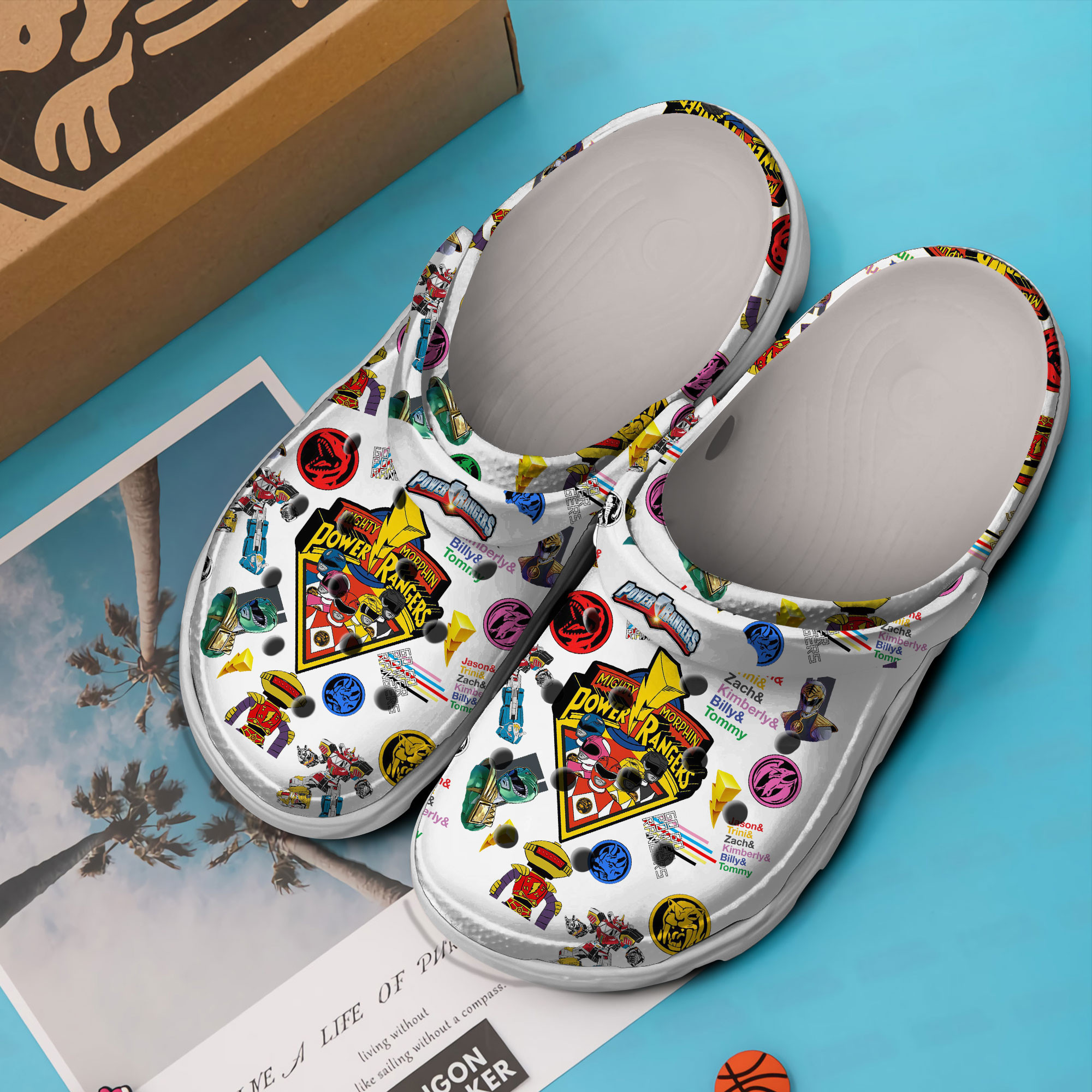 Merchidea Power Rangers Movie Crocs Crocband Clogs Shoes Comfortable For Men Women and Kids