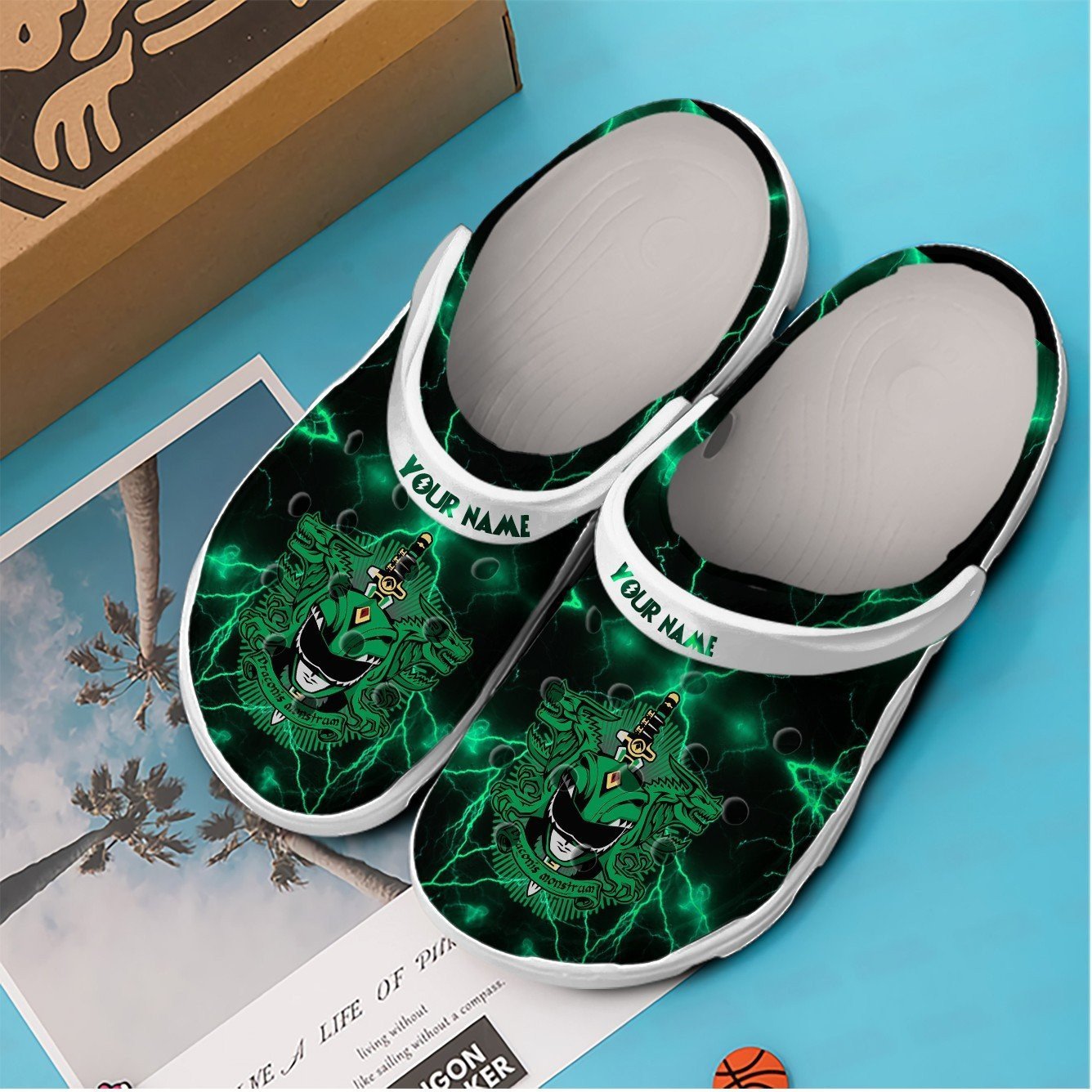 Merchidea Power Rangers Movie Crocs Crocband Clogs Shoes Comfortable For Men Women and Kids