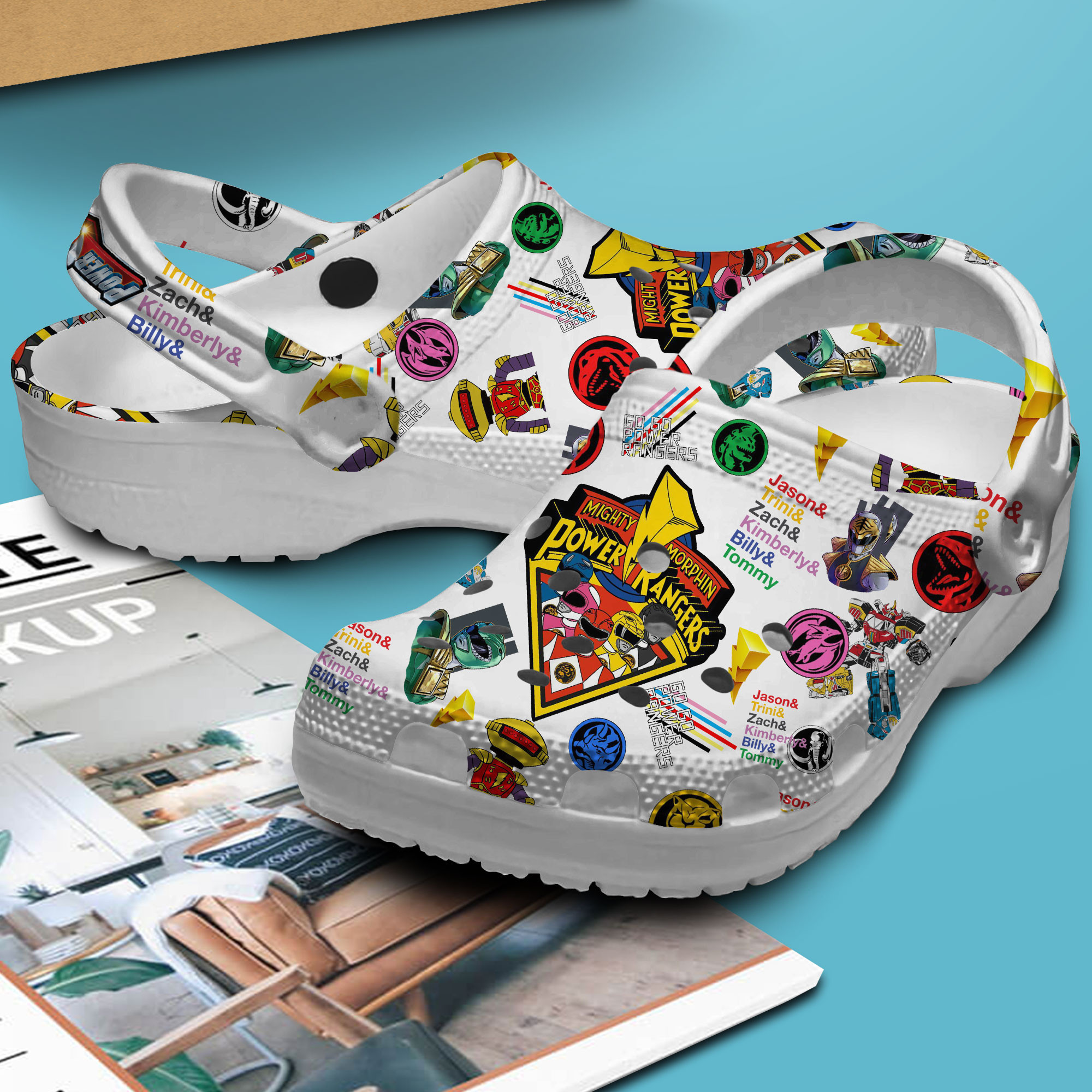 Merchidea Power Rangers Movie Crocs Crocband Clogs Shoes Comfortable For Men Women and Kids