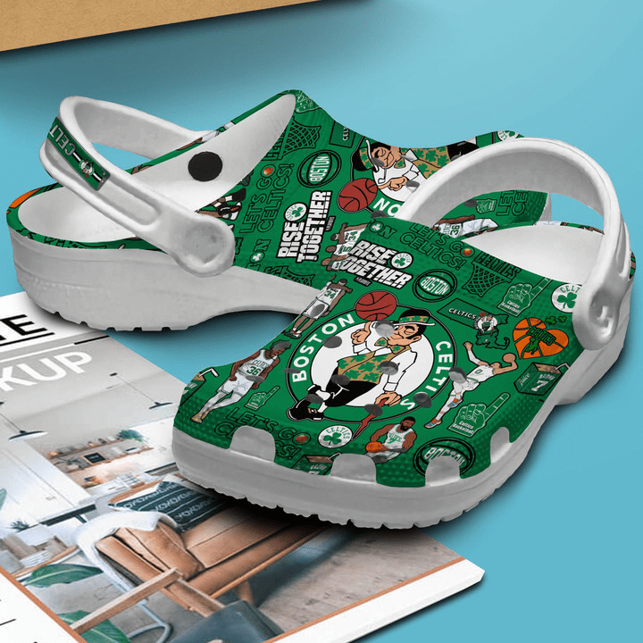 Merchidea Premium Boston Celtics NBA Sport Crocs Crocband Clogs Shoes For Men Women and Kids