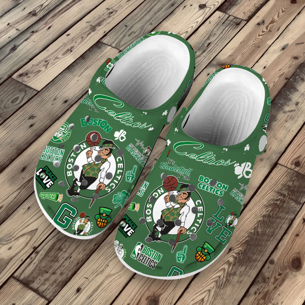 Merchidea Premium Boston Celtics NBA Sport Crocs Crocband Clogs Shoes For Men Women and Kids