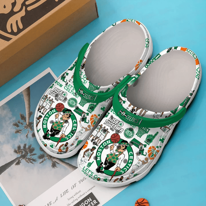Merchidea Premium Boston Celtics NBA Sport Crocs Crocband Clogs Shoes For Men Women and Kids