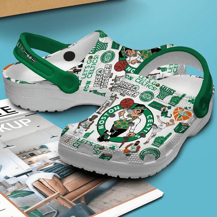 Merchidea Premium Boston Celtics NBA Sport Crocs Crocband Clogs Shoes For Men Women and Kids