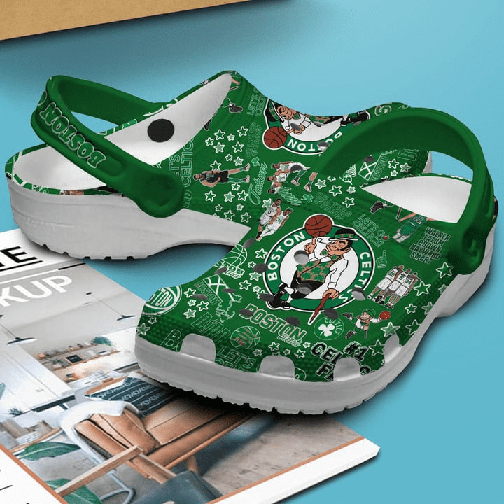 Merchidea Premium Boston Celtics NBA Sport Crocs Crocband Clogs Shoes For Men Women and Kids