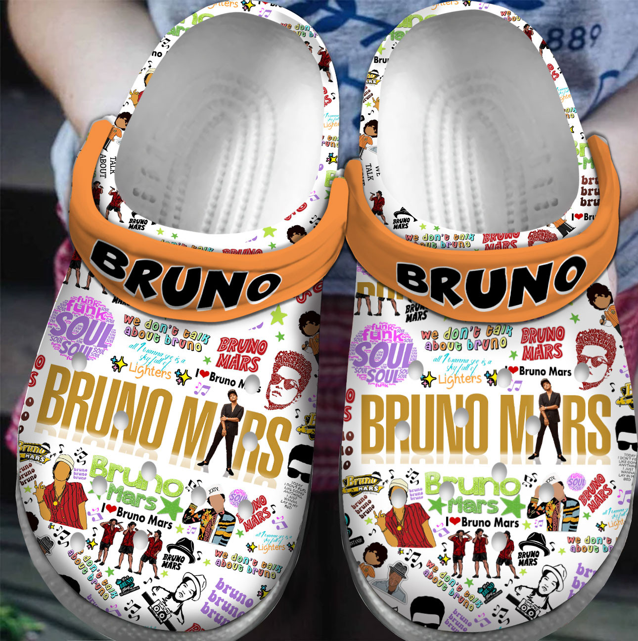 Merchidea Premium Bruno Mars Singer Music Crocs Crocband Clogs Shoes For Men Women and Kids