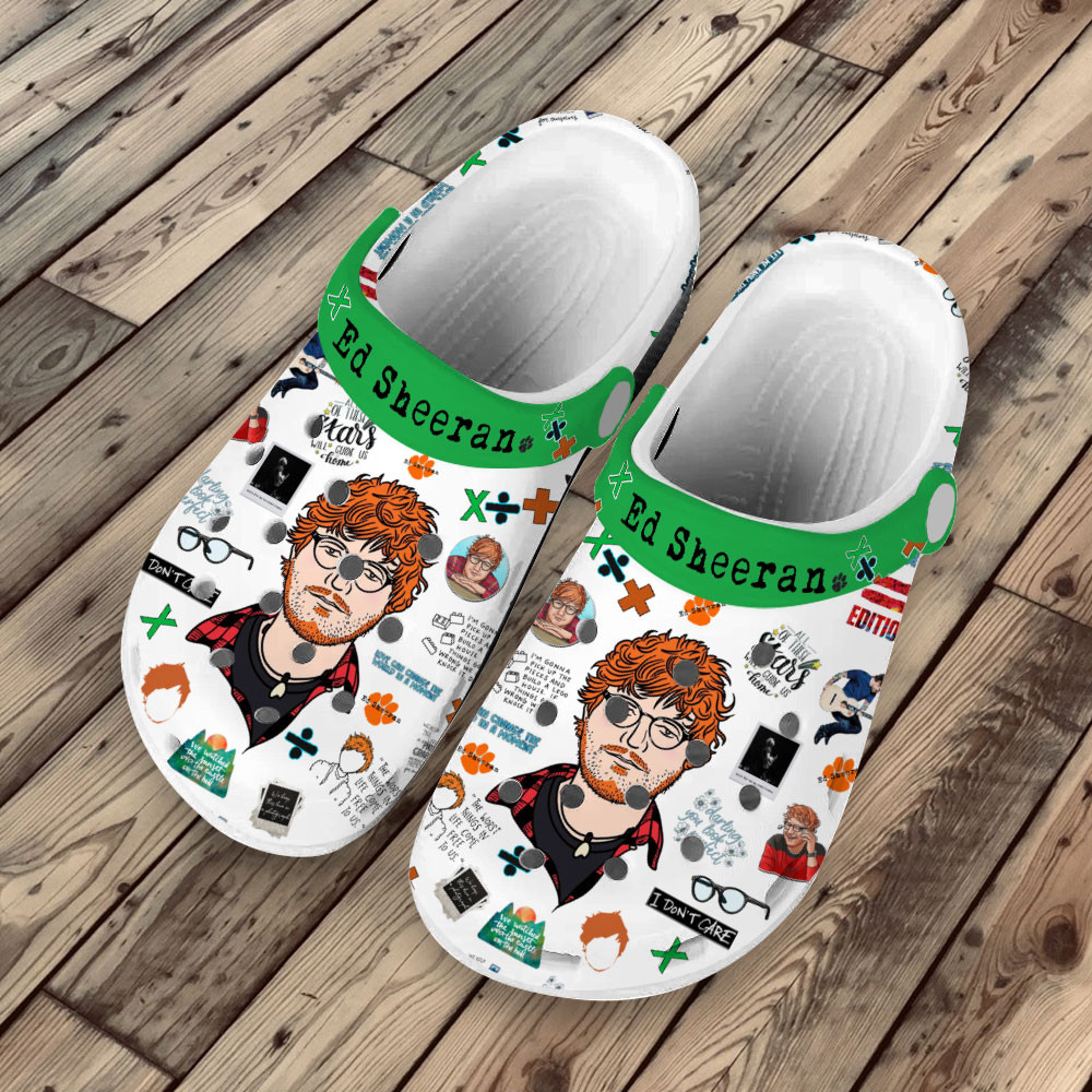Merchidea Premium Ed Sheeran Singer Music Crocs Crocband Clogs Shoes For Men Women and Kids