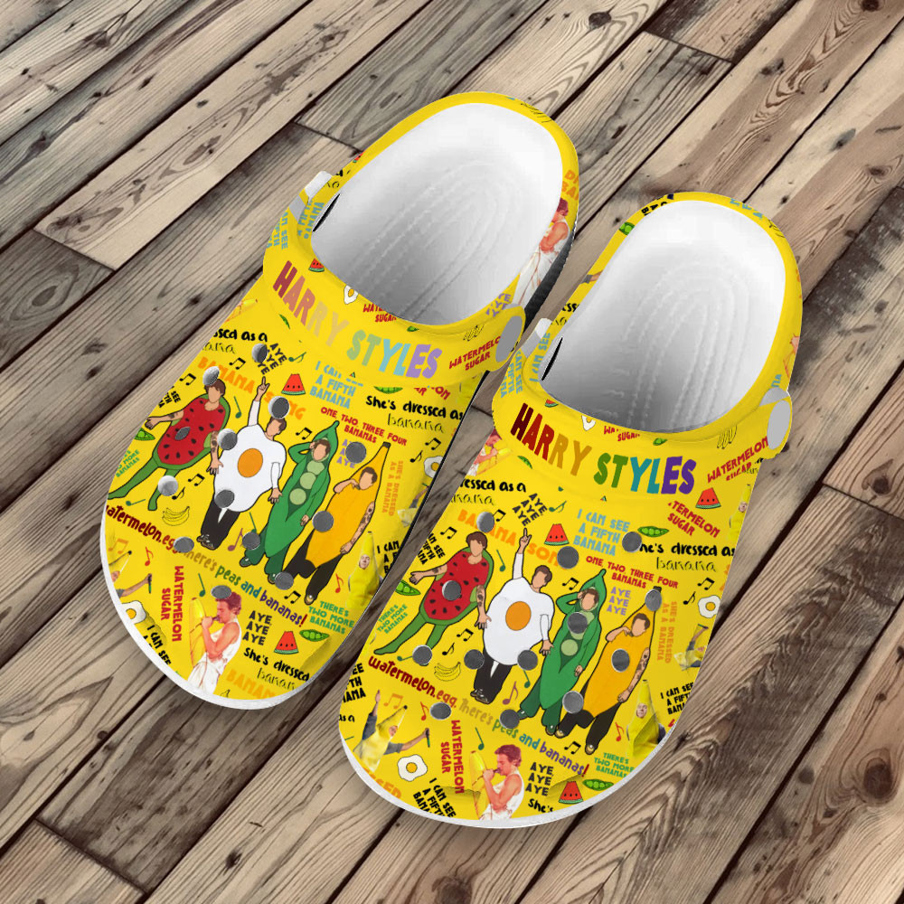 Merchidea Premium Harry Styles Singer Music Crocs Crocband Clogs Shoes For Men Women and Kids