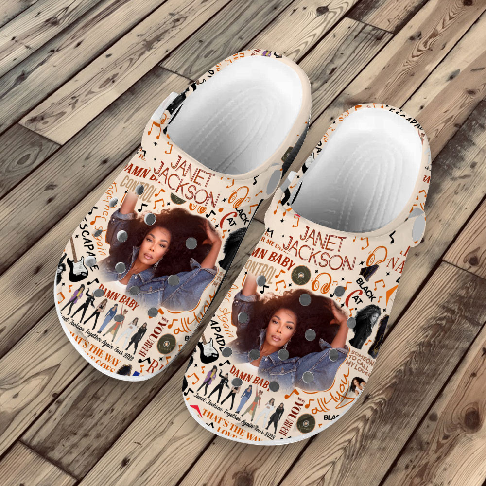 Merchidea Premium Janet Jackson Music Crocs Crocband Clogs Shoes For Men Women and Kids