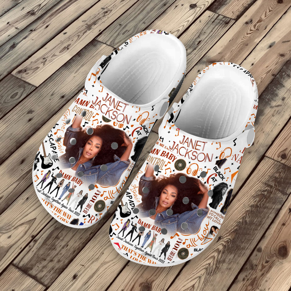Merchidea Premium Janet Jackson Music Crocs Crocband Clogs Shoes For Men Women and Kids